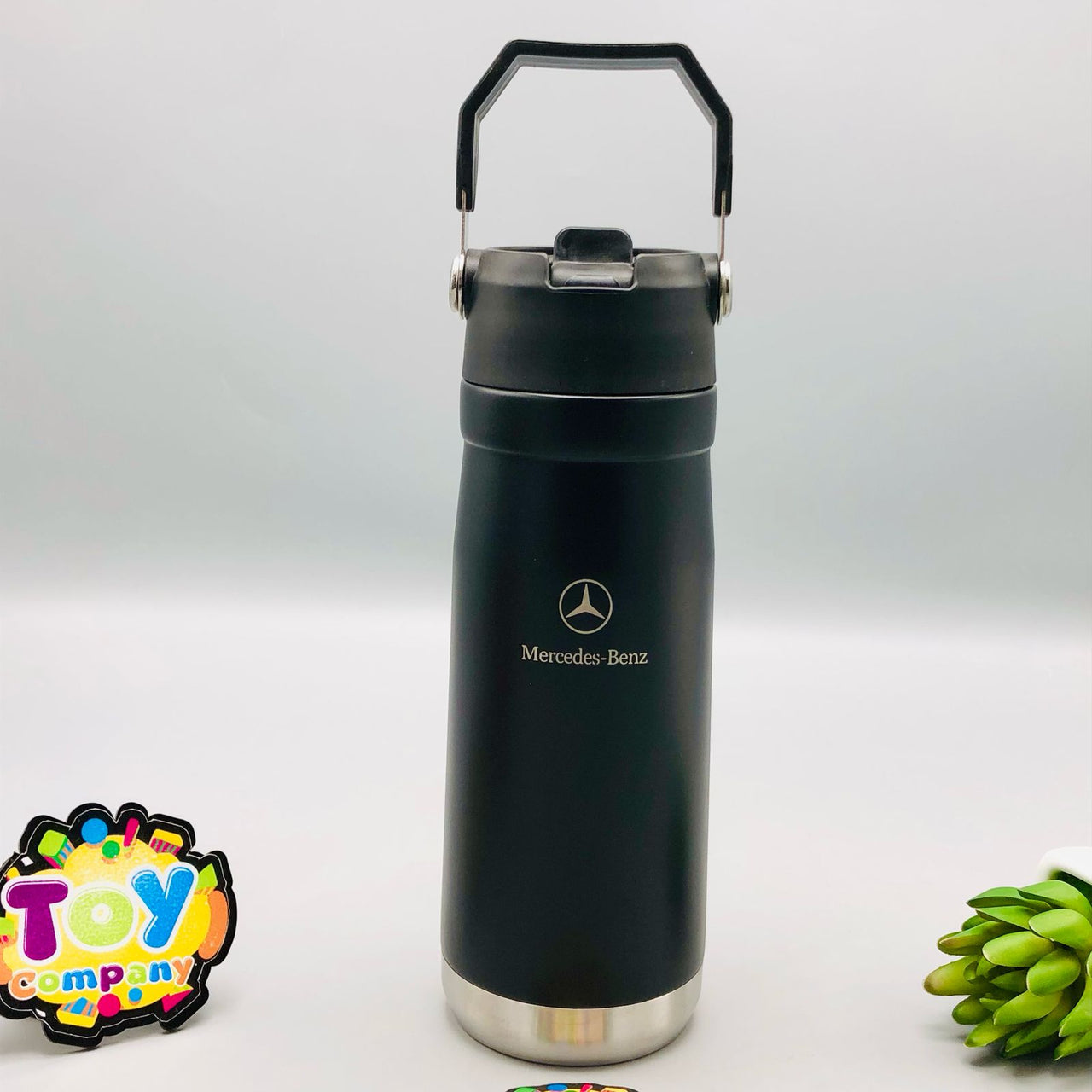 650ml Stainless Steel Mercedes Logo Water Bottle - Black