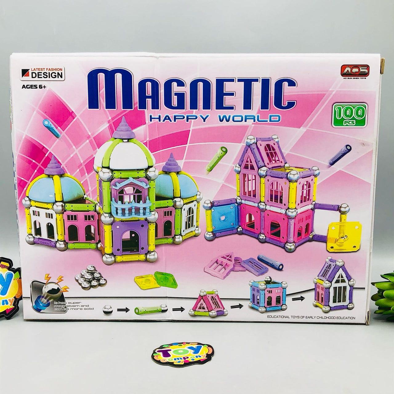 100Pcs Happy World Magnetic Building Blocks