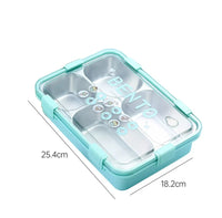 Thumbnail for Stainless Steel 4 Compartment Lunch Box With Spoon & Chopsticks