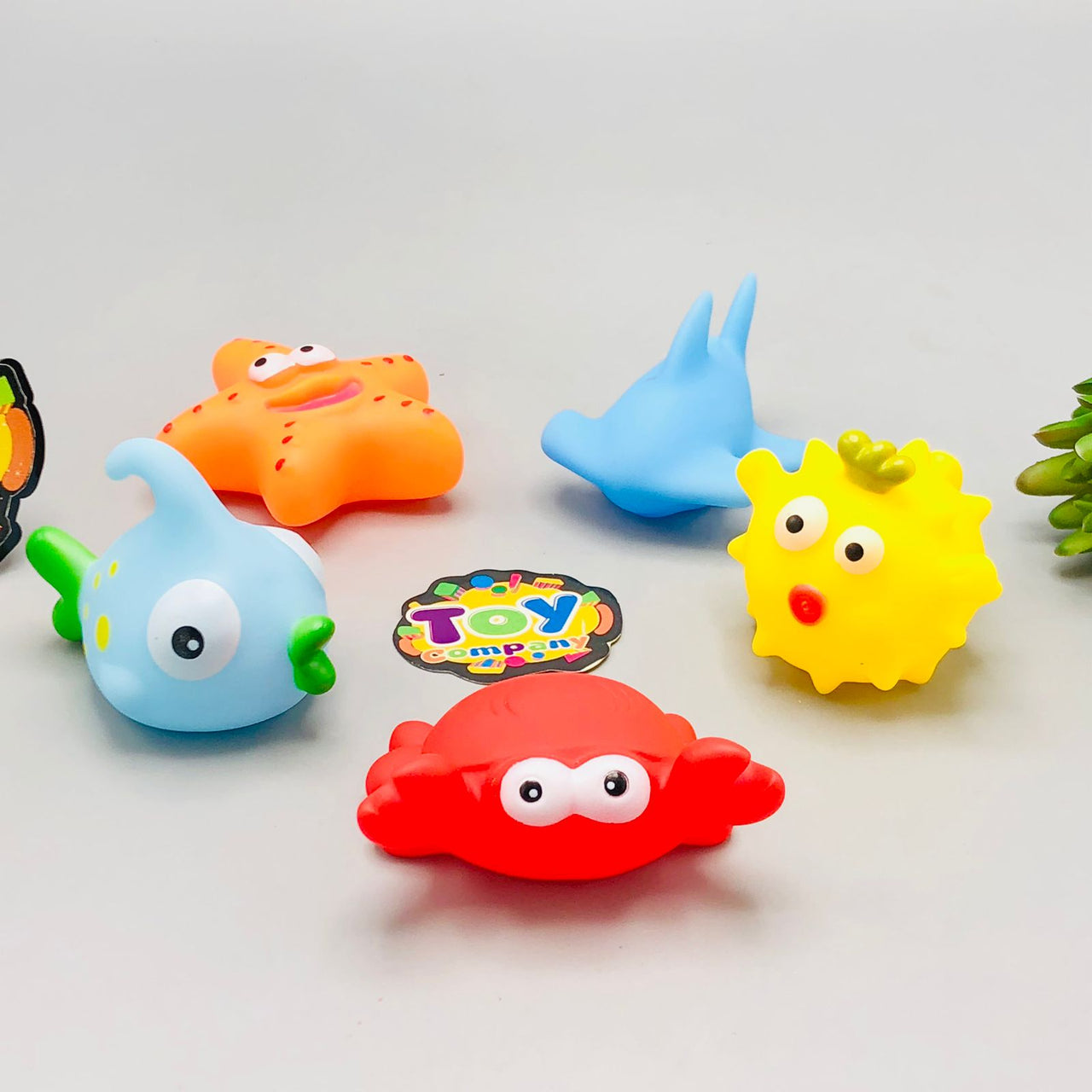 5Pcs Vinyl Sea Animal Baby Bath Toys - Assortment