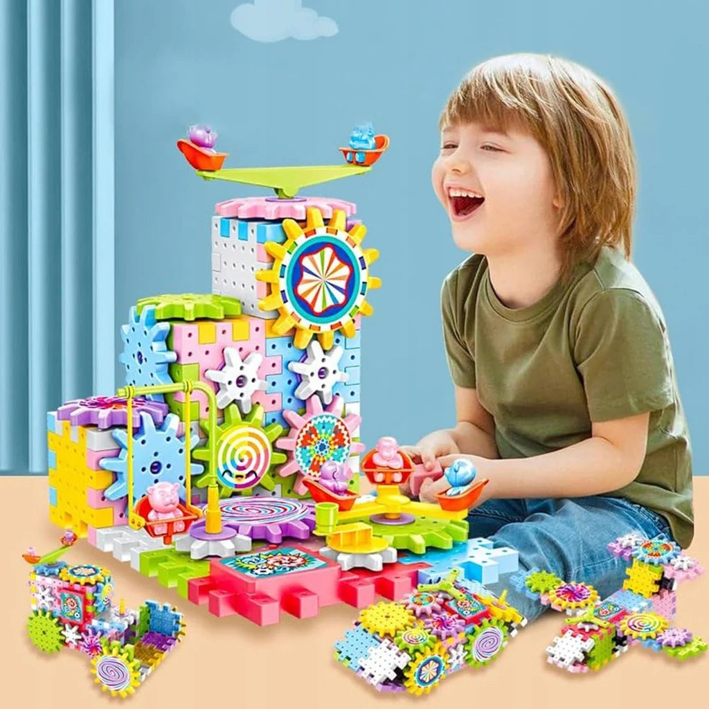 83Pcs DIY Electric Gear Spinning Building Blocks