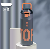 Thumbnail for 500ml Unique Stainless Steel Sipper Water Bottle - Dark Blue