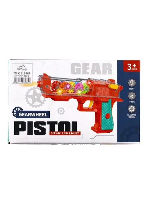 Transparent Gear Pistol With Light & Sound