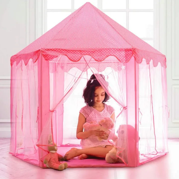 Princess Castle Play Tent House With Fairy Lights