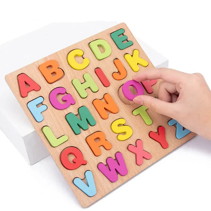 8* Inches Mini Wooden Capital Alphabet A-Z Puzzle Board