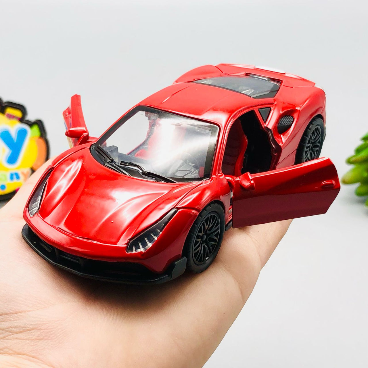 1:36 Diecast Mini Pullback Ferrari 488 Model Car