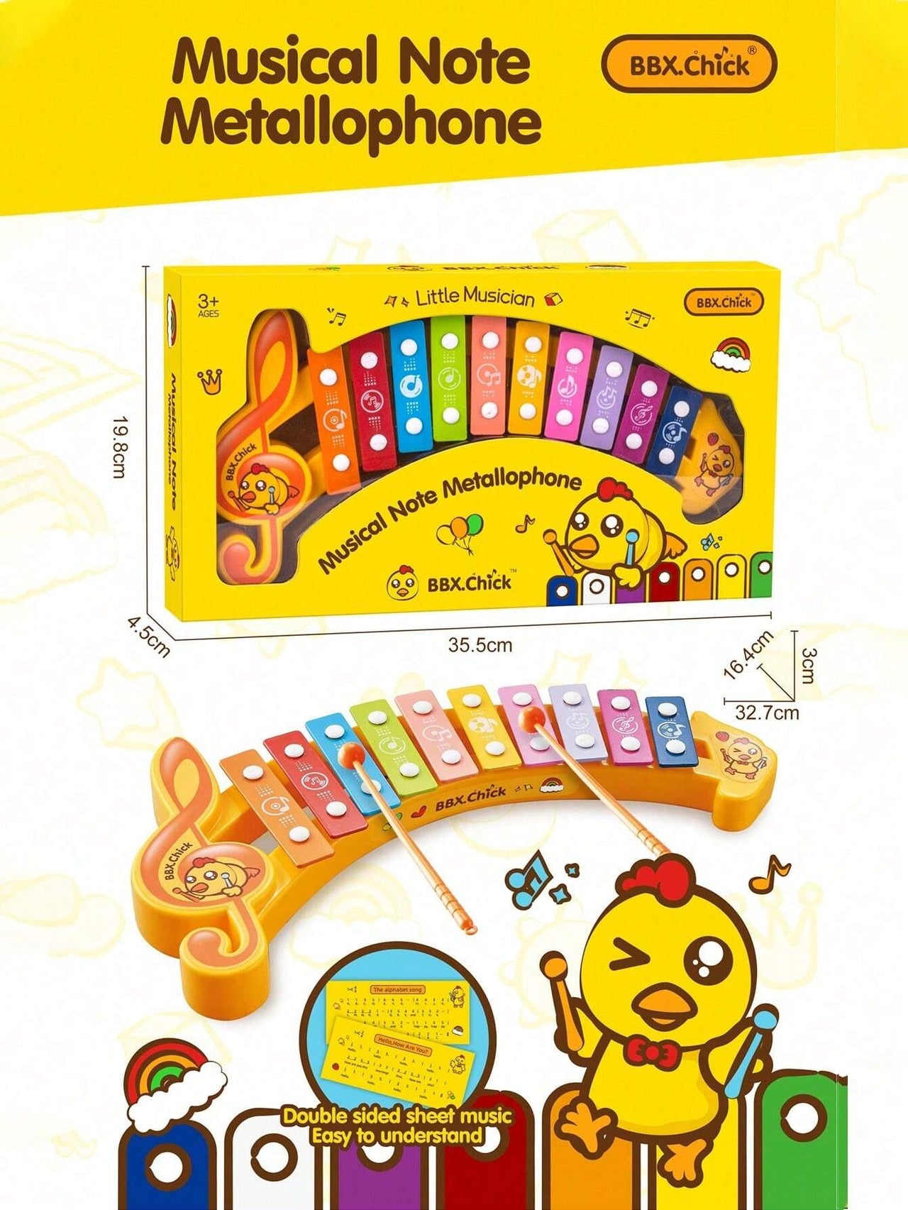 Musical Xylophone Hand-Knock Toy For Kids