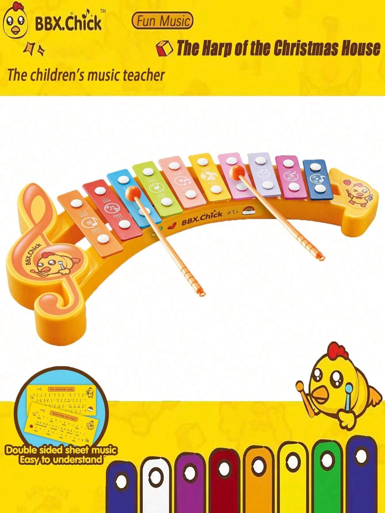 Musical Xylophone Hand-Knock Toy For Kids