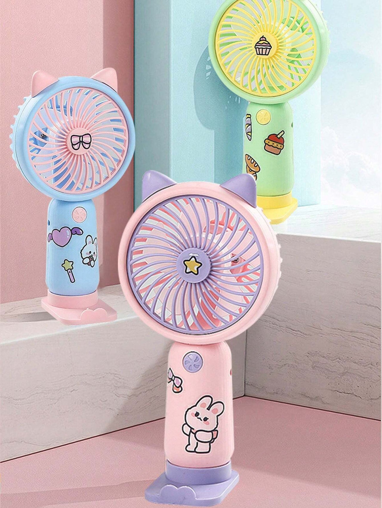 Rechargeable Mini Cartoon Handheld & Table Fan