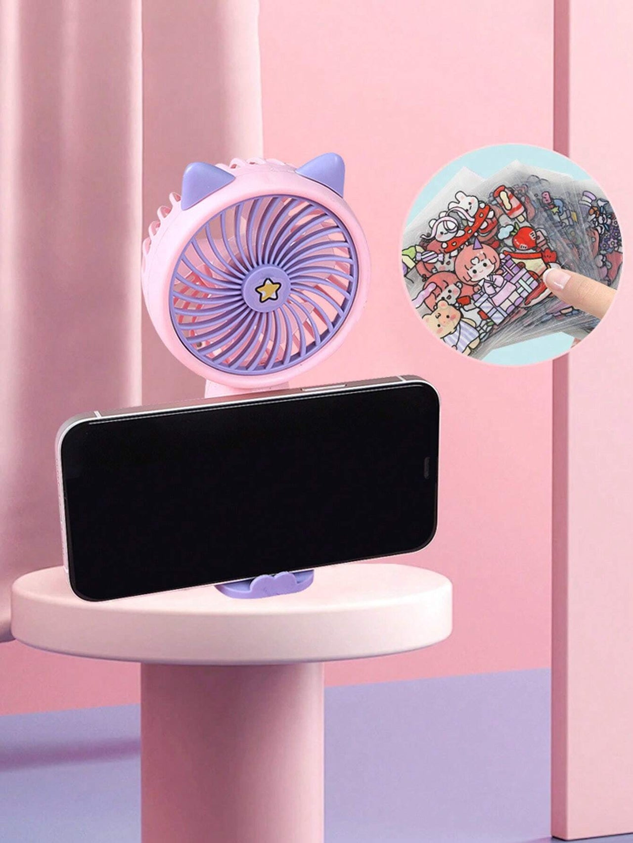 Rechargeable Mini Cartoon Handheld & Table Fan