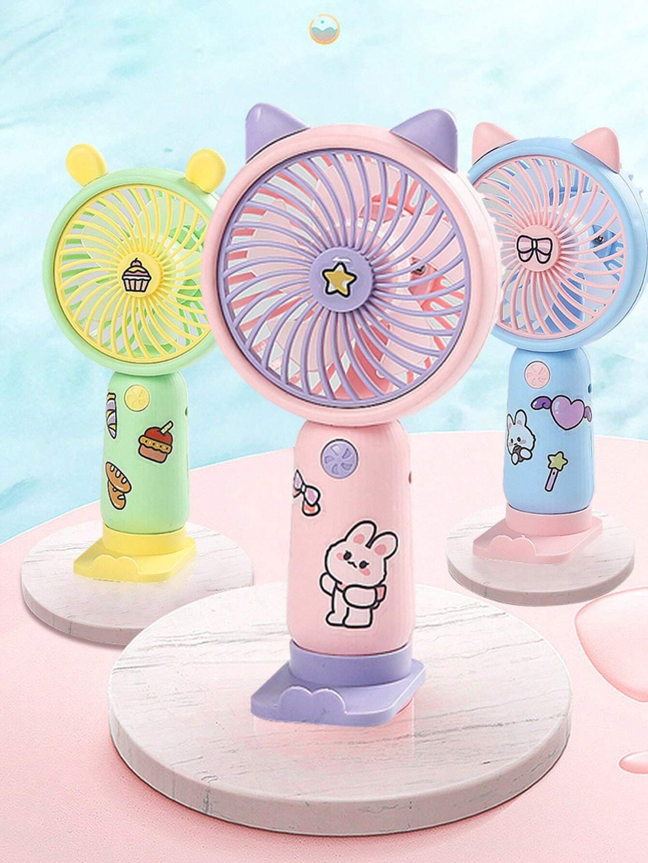 Rechargeable Mini Cartoon Handheld & Table Fan