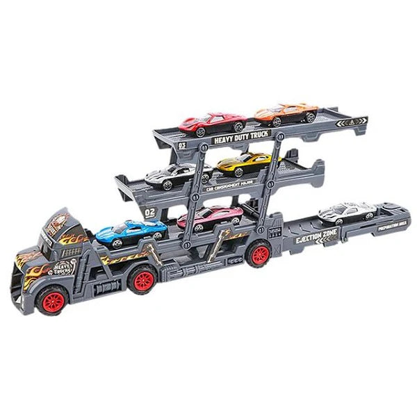 Foldable Car Launcher Transporter With 8Pcs Alloy Cars