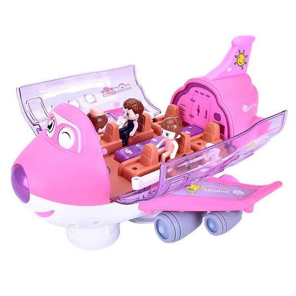 Battery Operated Airliner Toy With Light & Sound - Pink