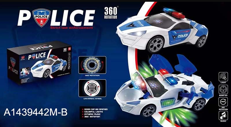 Electronic Musical Police Car With Openable Doors