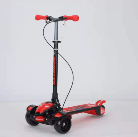 Avengers Large Foldable Kick Scooter With Light & Music - Red