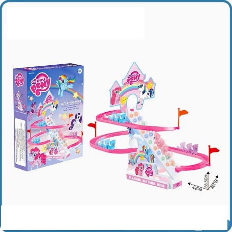 Electric Pony Slide Racing Track Set With Light & Music