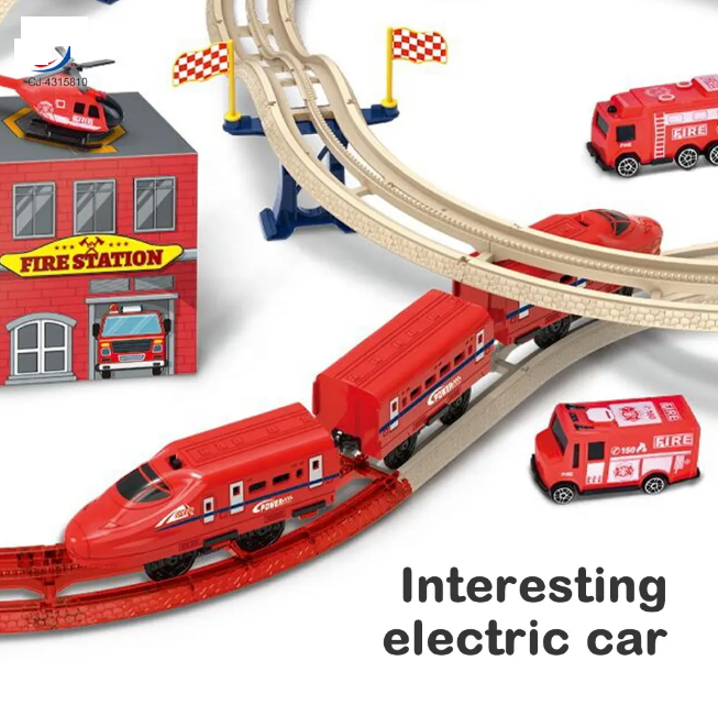 36Pcs DIY Electric Fire-Fighting Harmony Train Track Set