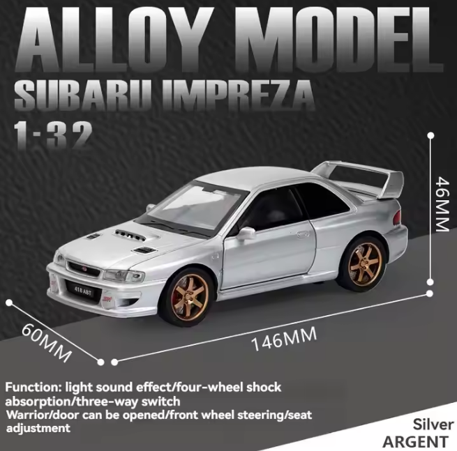 1:32 Diecast Subaru Impreza WRX Model Car