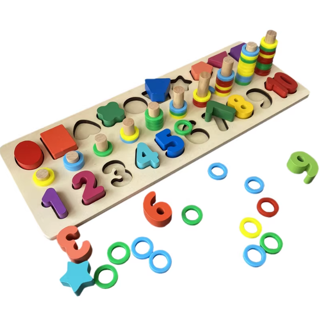 3in1 Wooden Math Stacking Board