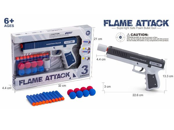 Manual Flame Attack Soft Bullet Gun