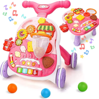 Thumbnail for Huanger 2in1 Baby Musical Walker & Activity Table - Pink