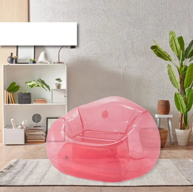 INTEX Transparent Pink Beanless Bag Chair 127x137x74cm