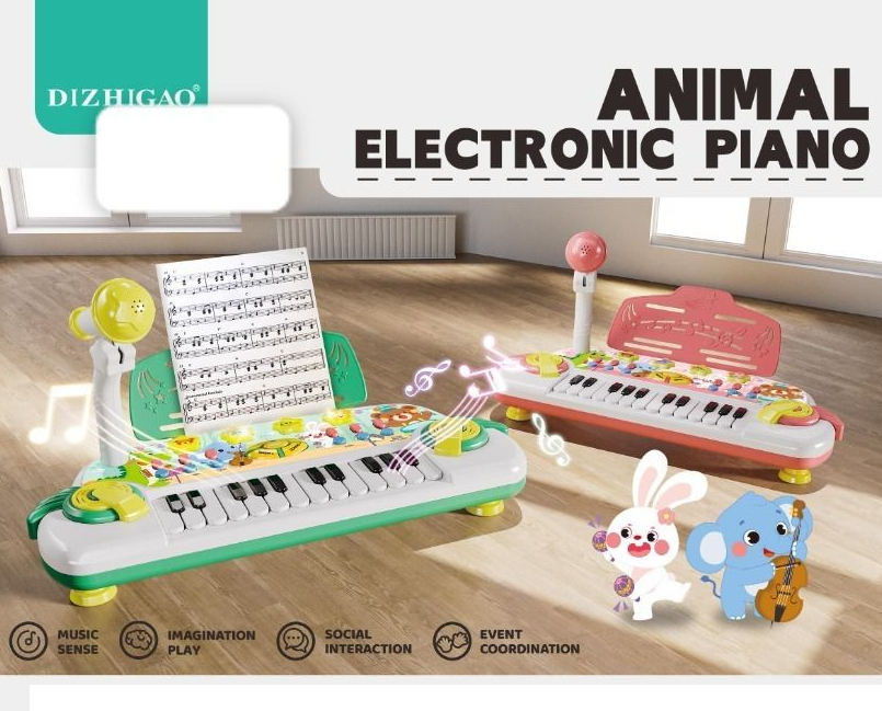 Electronic Animal Musical Piano With Microphone