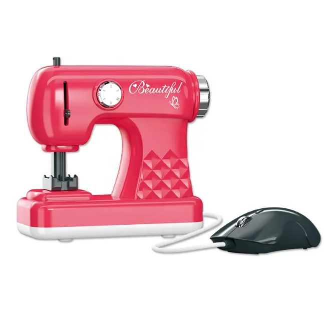 Kids Pretend Play Mini Sewing Machine Toy With Light & Sound