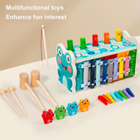 Thumbnail for 6in1 Wooden Multi-functional Xylophone & Fishing Game