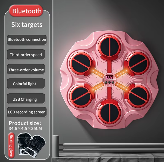 6 Keys Bluetooth Boxing Target With Cool Lights