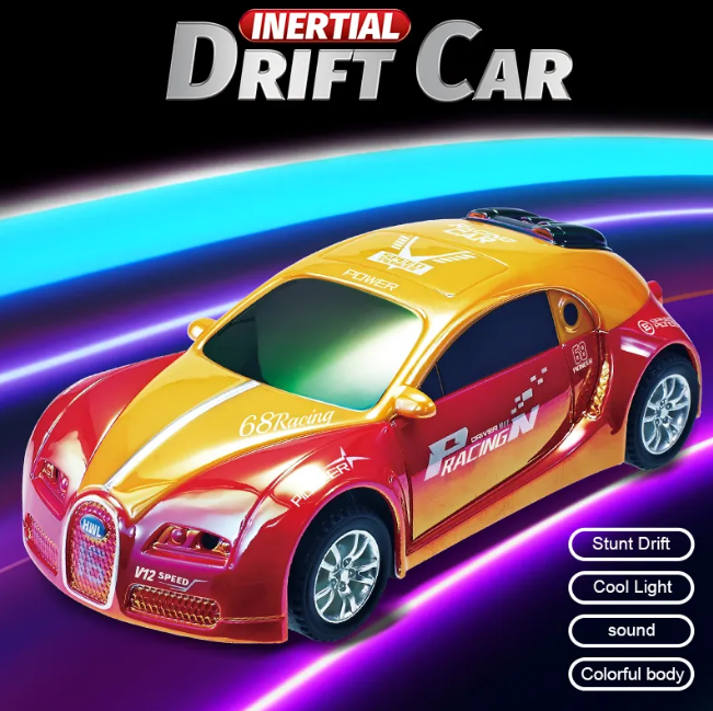 ABS Mini Inertial Drift Car With Light & Sound - 1Pc