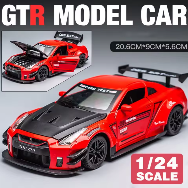 1:24 Diecast Nissan GTR R35 Model With Smoke