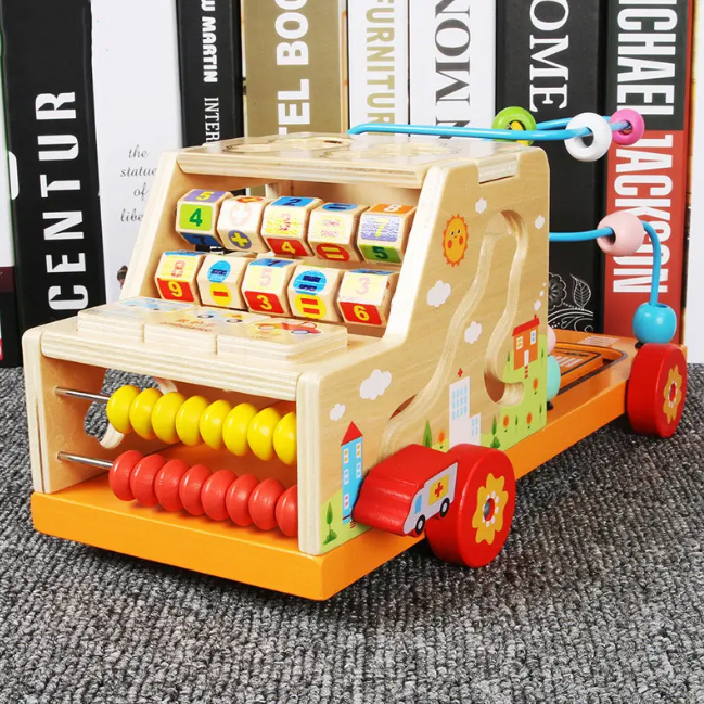 Wooden Multi-functional Puzzle Car