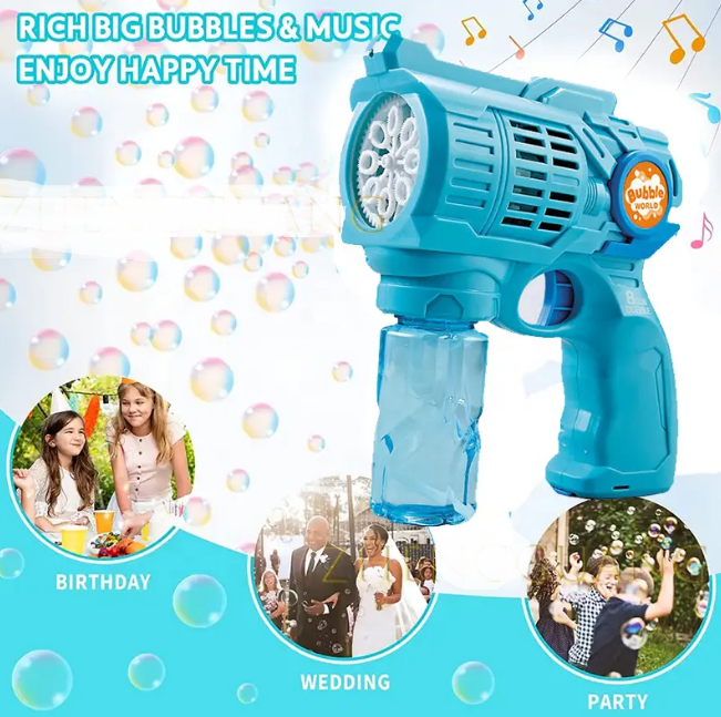 8 Holes Battery Operated Colorful Bubble Blaster Gun