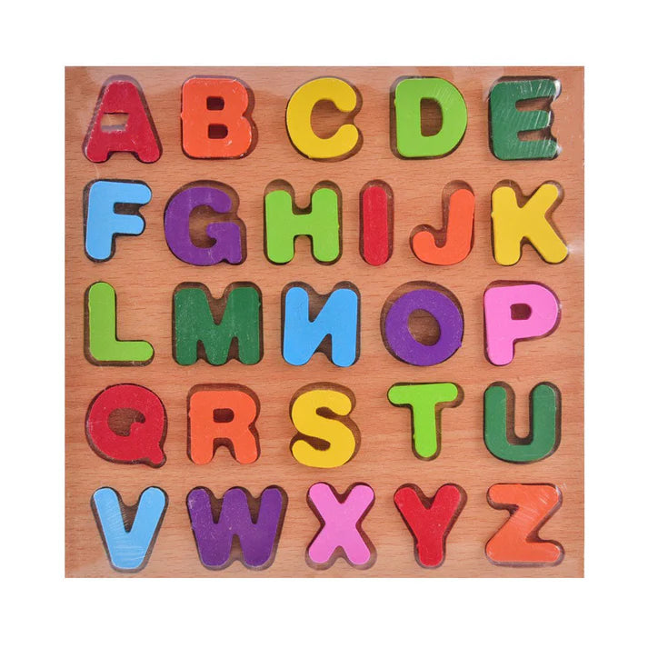 8* Inches Mini Wooden Capital Alphabet A-Z Puzzle Board