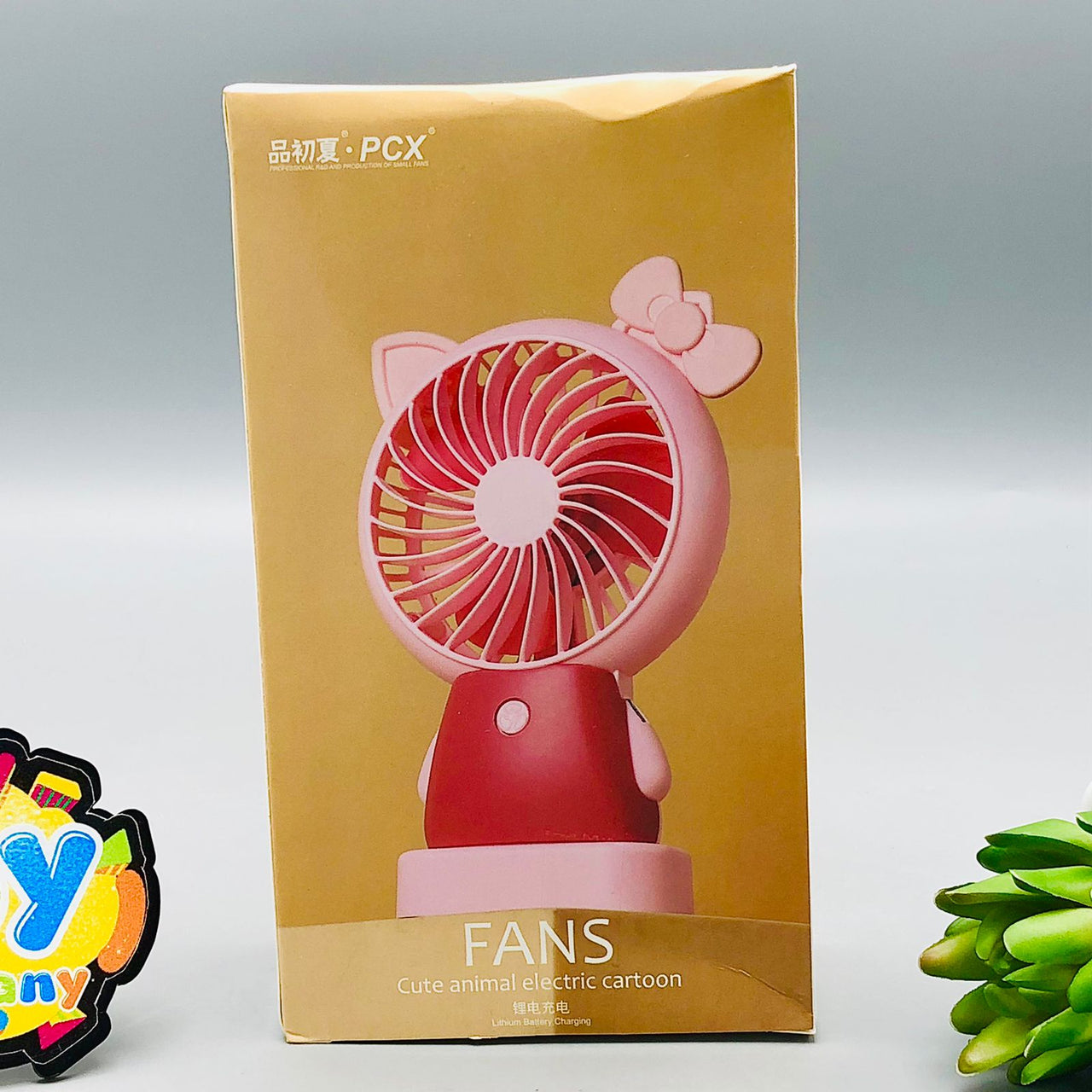 Rechargeable Cute Kitty Style Mini Table Fan With Light