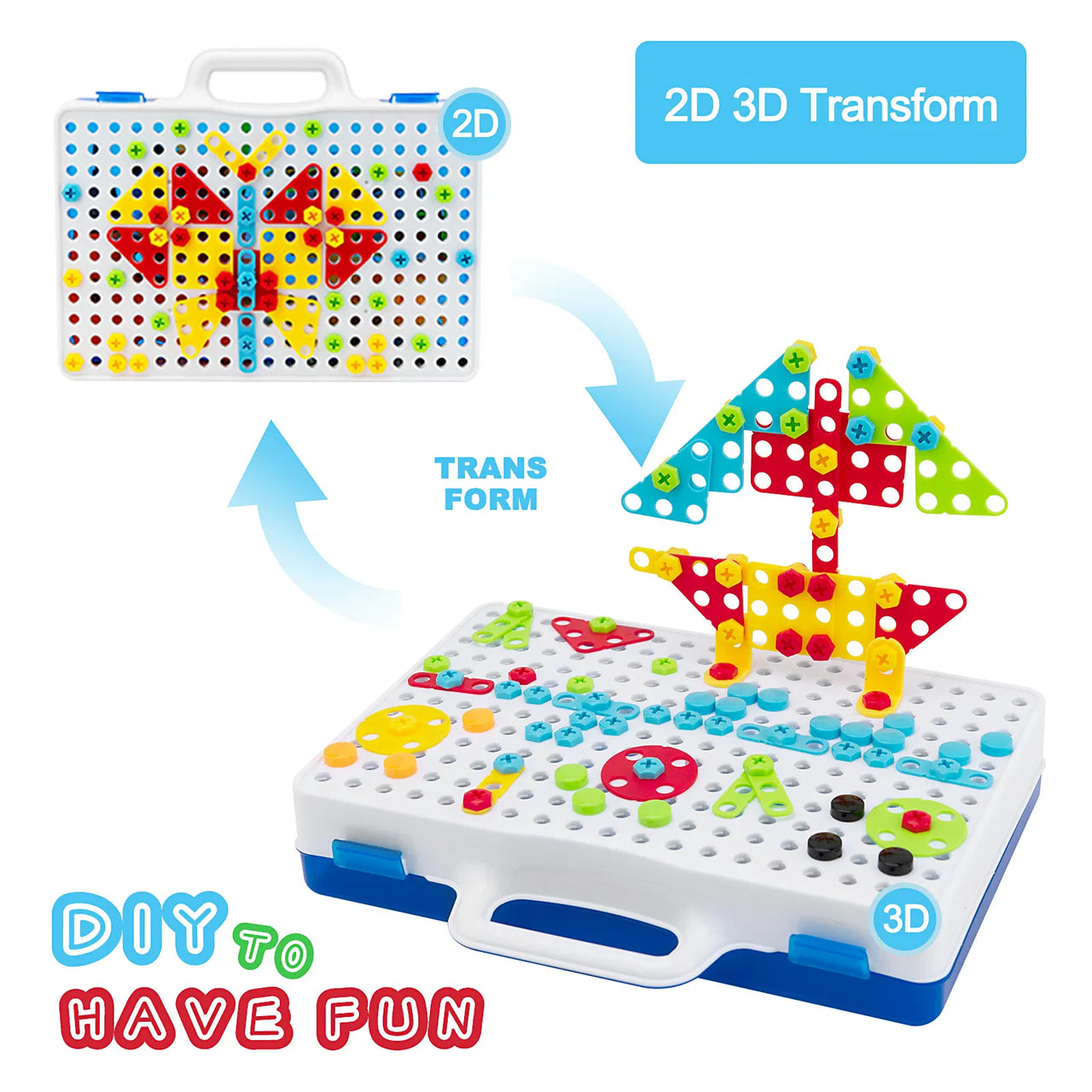 239+ Pieces Kids Creative Mosaic Drill Puzzle Box