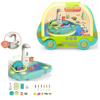 Thumbnail for 19Pcs Battery Operated Kitchen Wash Basin Play Set