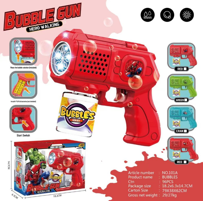 10 Holes Mini Cartoon Colorful Bubble Gun