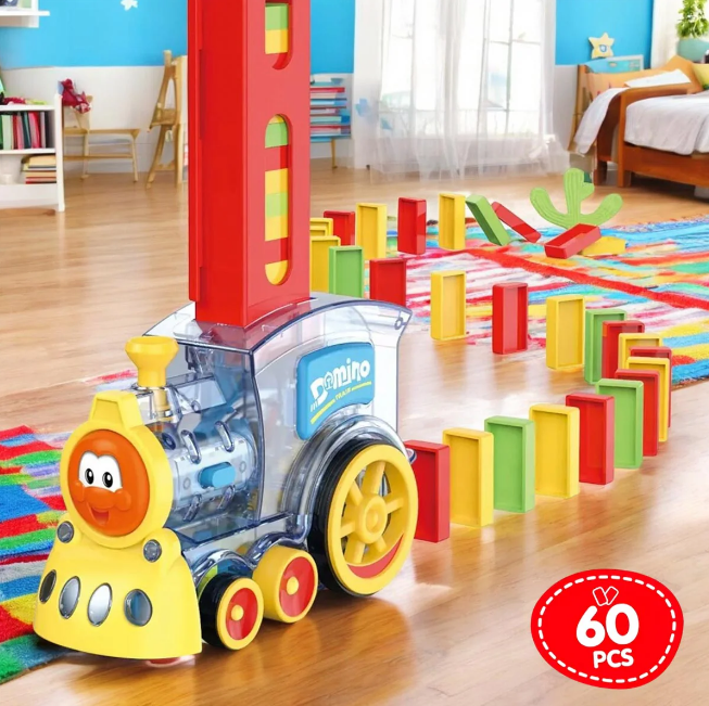 60Pcs Electric Domino Mini Train With Light & Sound