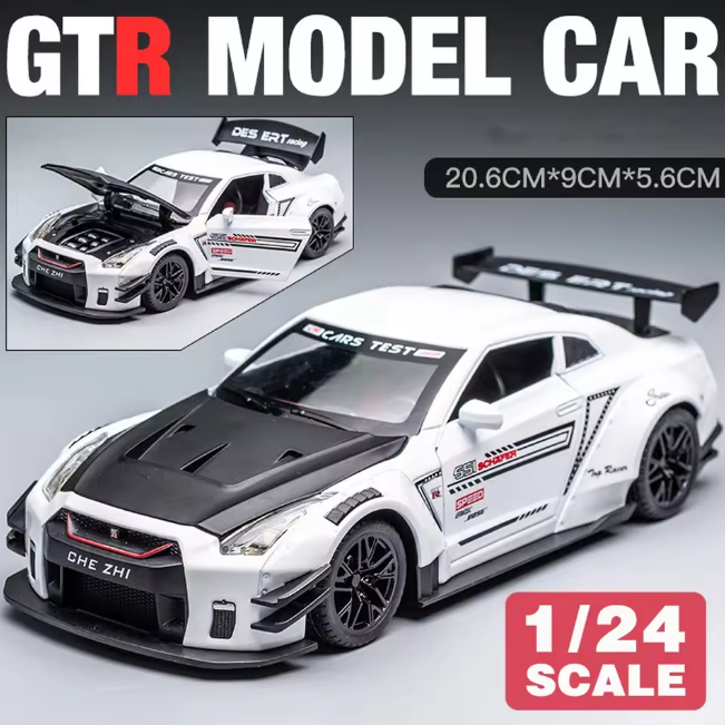 1:24 Diecast Nissan GTR R35 Model With Smoke