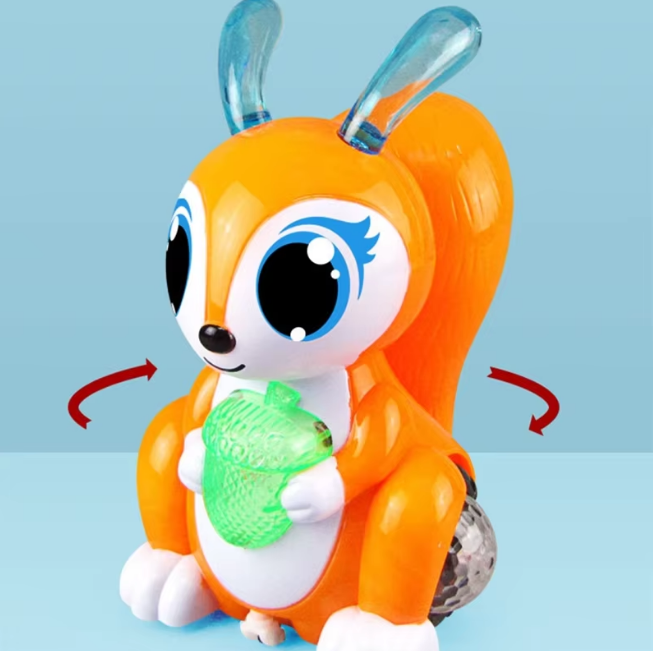 Electric Rotating Squirrel Toy With Light & Music