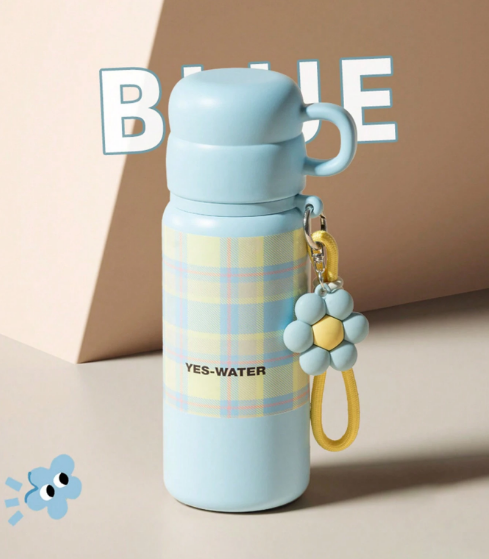 500ml Stainless Steel Insulated Cup Water Bottle - Sky Blue