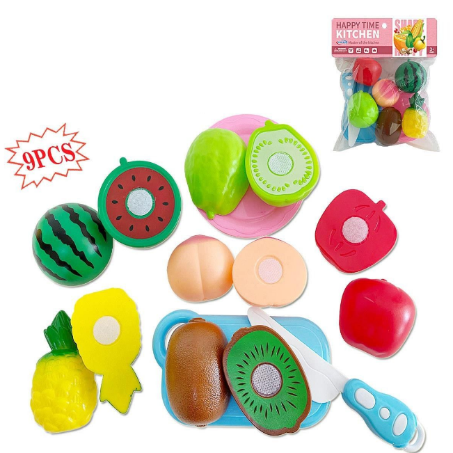 9Pcs Pretend Play Food Cutting Set