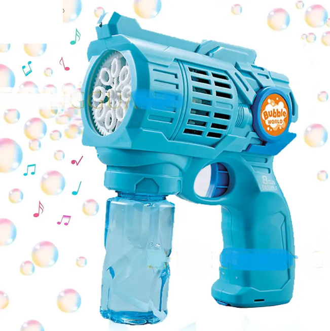 8 Holes Battery Operated Colorful Bubble Blaster Gun