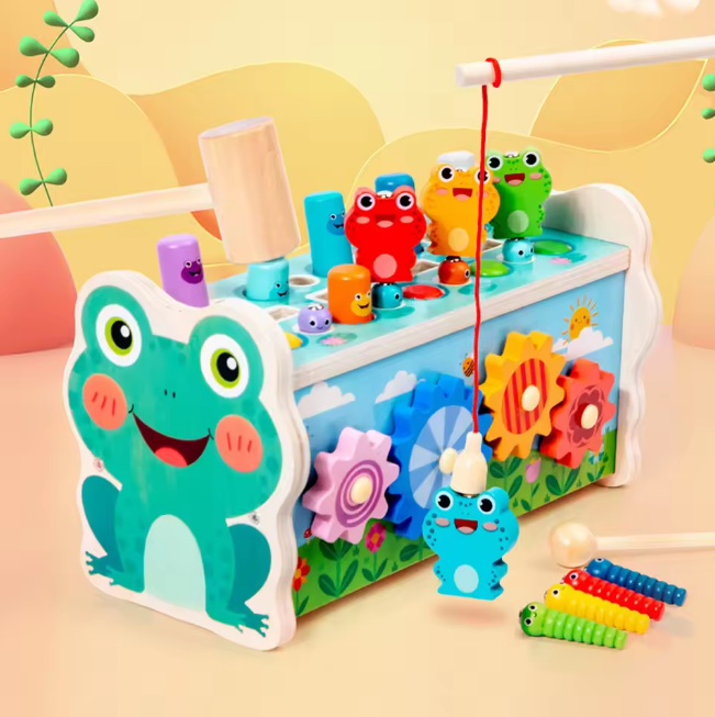 6in1 Wooden Multi-functional Xylophone & Fishing Game