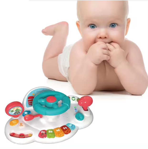 Toddlers Piano Steering Wheel Battery Operated Toy