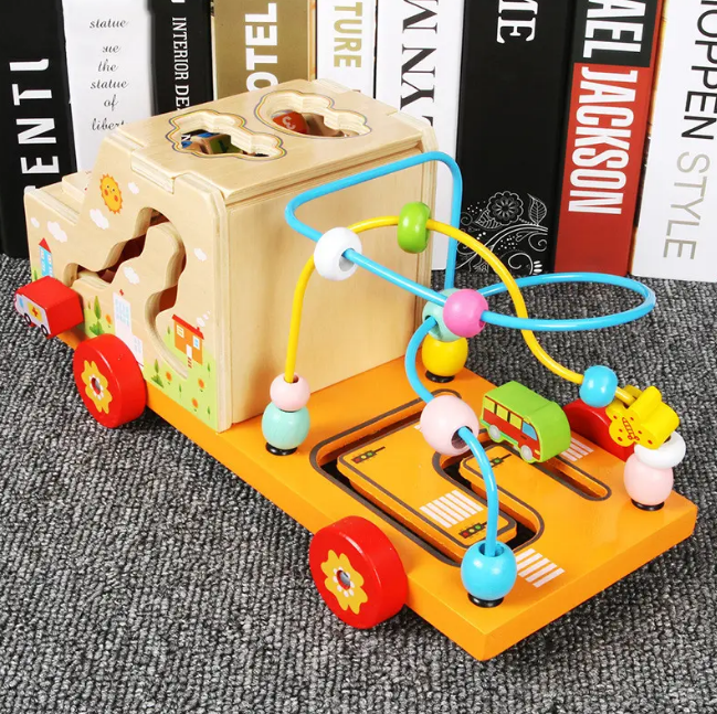 Wooden Multi-functional Puzzle Car