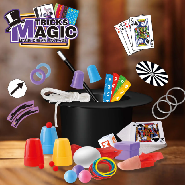 158 Ways Kids Pretend Play Magic Tricks Set With Hat