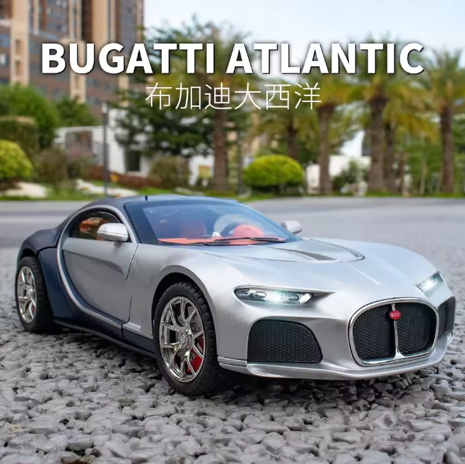 1:24 Diecast Bugatti Atlantic Model Car With Smoke